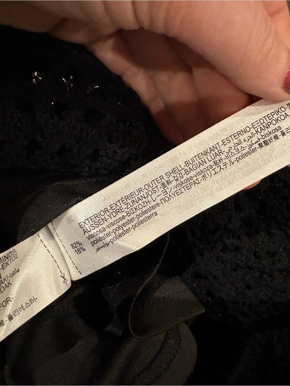 Zara Black Beading Crochet Maxi Dress Small - Picture 2 of 11
